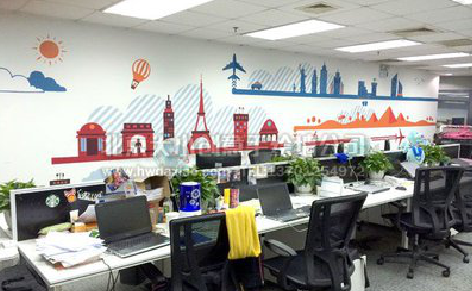 福州市教你设计办公室墙绘的方法。